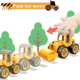 Friction Powered Mini Construction Trucks for Kids – 4 Pack Set-29