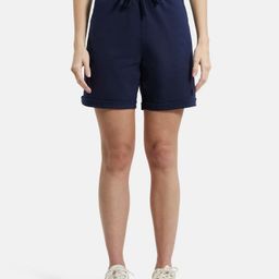 jockey Solid Women Dark Blue Regular Shorts-picture-25