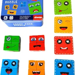 Face Change Rubiks Cube Game Brain Teaser Wooden Puzzle Educational Toy-1