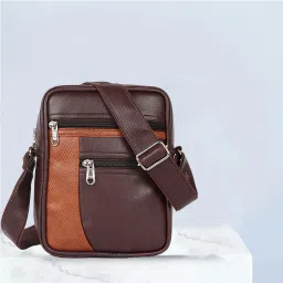 Brown Men Sling Bag Mini 9 inch Side Sling bag for Men & Women-image-89