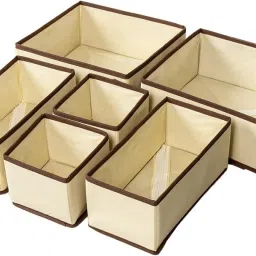 Polyester 6pcs Underwear Closet Organizer Socks Box Clothes Drawers Underwear Storage Box Storage Basket-image-13