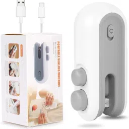 Mini Sealing Machine 2 in 1 USB Rechargeable Bag Sealer Heat Seal with Cutter Hand Held Heat Sealer-image-1