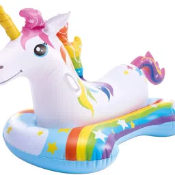 Inflatable Magical Unicorn Ride-On Swim Float for Kids, Childrens & Adults. Summer Fun Beach Floatie Perfect for Summer Water Adventures of Age 3+ Swim Floatation Belt-image-22