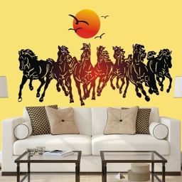 124 cm Black 7 Horse Wall Sticker Self Adhesive Sticker-image-25