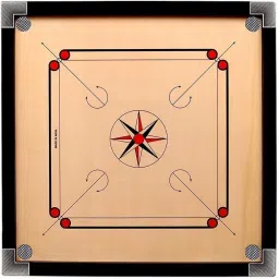 Matte Finish Round Small Carrom Board with Coins Striker Powder (20 x 20 Inch) 50 cm Carrom Board-picture-5