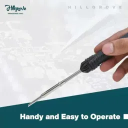 hillgrove 10In1 Basic Complete 30W Soldering Iron Kit with 5 Meter Solder Wire, Cutter, Stand, Flux, Bit, Tape, Tester, Tweezer, Wick 30 W Simple image 4