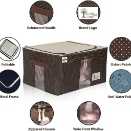 E Solutions WARDROBE ORGANISER/STORAGE BOX-392 (24LITERS) Poly-canvas Laundry Bag-image-64
