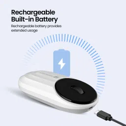 Portronics Toad 6 Rechargeable Bluetooth Mouse with 2.4 GHz Receiver & Silent Clicking Wireless Optical Mousewith Bluetooth image 4