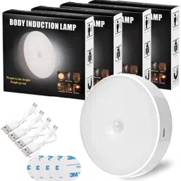 DHARMISHO Motion Sensor Light Home with USB Charging Wireless Self Adhesive LED Pack OF 4 Smart Sensor Light-3
