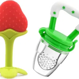 Baby Teething Toys and Natural Fruit Shape Teether for Baby with Fruit Nibbler Soother-28