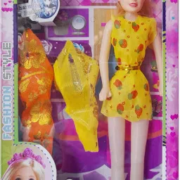 Stylish Doll Set for Kids with two dress (Pack of 1)-4