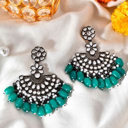 AQUASTREET Silver-Plated Crescent Shaped Chandbalis Earrings-43