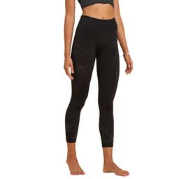 Women Yoga Seamless 7/8 Leggings - Black-image-6