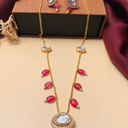 ABDESIGNS Gold-Plated Kundan Polki Jewellery Set-image-71