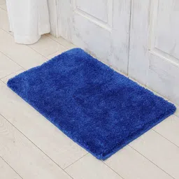 Ariana Navy Blue Rectangular 1600 GSM Anti Skid Bath Rug-image-21