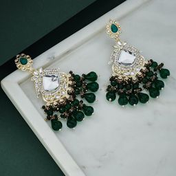 ATIBELLE Gold-Plated Kundan Studded Contemporary Chandbalis-39