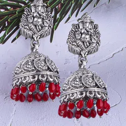 GRIIHAM Contemporary Stainless Steel Jhumkas Earrings-36