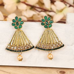 ANIKAS CREATION Gold Plated Triangular Shape Jhumkas-52