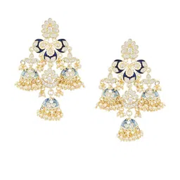 I Jewels Gold-Plated Contemporary Jhumkas Earrings-29