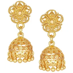 Vighnaharta Gold-Plated Dome Shaped Jhumkas-picture-21