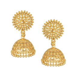 Vighnaharta Gold Plated Dome Shaped Jhumkas-22