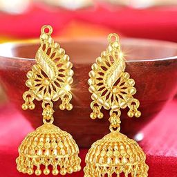 Vighnaharta Gold-Plated Contemporary Jhumkas-29