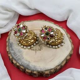 StileAdda Gold-Plated Dome Shaped Jhumkas-2