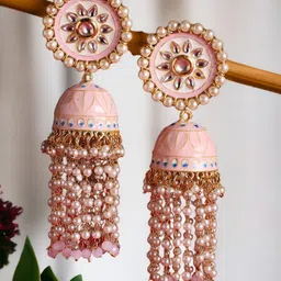 OOMPH Dome Shaped Jhumkas Earrings-18