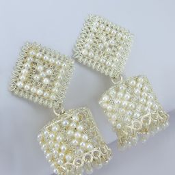 PRIVIU Pearls Beaded Dome Shaped Jhumkas-23
