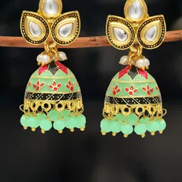 OOMPH Kundan-Studded Dome-Shaped Jhumkas-29