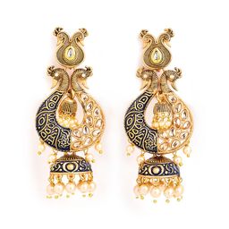 Anouk Brass-Plated Floral Jhumkas-image-83