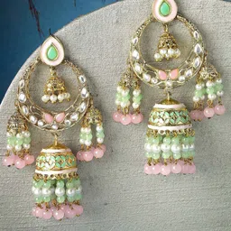 KARATCART Gold Plated Jhumkas Earrings-20