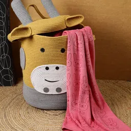 FABINALIV Industries Mustard & Grey Cartoon Design Laundry Bag-image-25