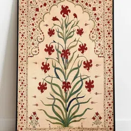 INDIAN CLASSIC ART Beige & Maroon Indian Classic Printed Framed Wall Art-12