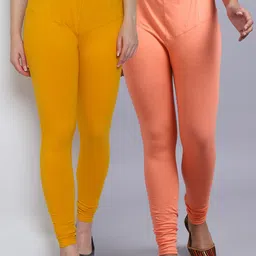 Jinfo Women Pack Of 2 Peach Leggings-image-75