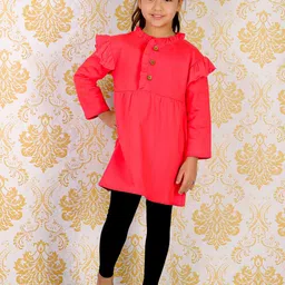 The Mom Store Girls Red & Black Top with Leggings-image-37