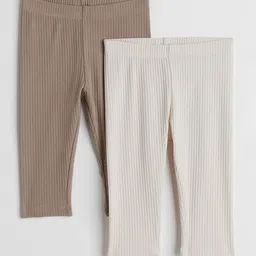 H&M Cream & Beige Pack of 2 Leggings-image-6
