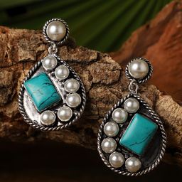 VENI Silver-Toned Studs Earrings-44
