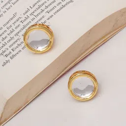Ruby Raang Gold-Plated Kundan Classic Studs Earrings-image-71