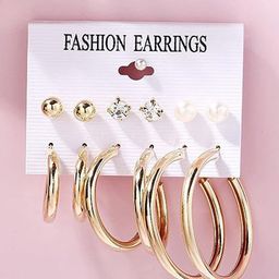 KRYSTALZ Set Of 6 Gold-Plated Circular Hoop Earrings-1