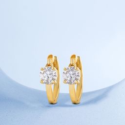 MINUTIAE Gold-Plated & White Studded Circular Hoop Earrings-6