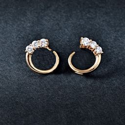 MINUTIAE Rose Gold Circular Studs Earrings-image-29