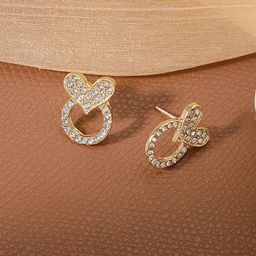 FIMBUL Gold-Plated Geometric Studs Earrings-7