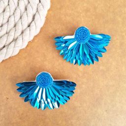 Crunchy Fashion Beaded Floral Studs Earrings-image-87