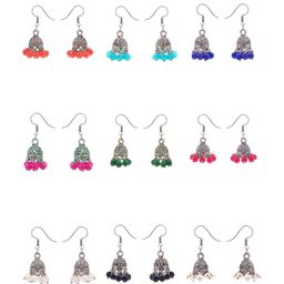 Yellow Chimes Set of 9 Silver-Toned Dome Shaped Jhumkas Earrings-50