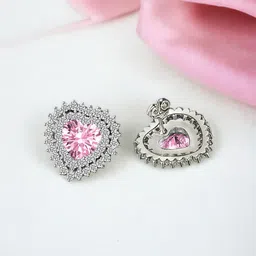 Designs & You Silver-Plated Heart Shaped Studs Earrings-21