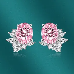 Designs & You Silver-Plated CZ-Studded Contemporary Stud Earrings-35