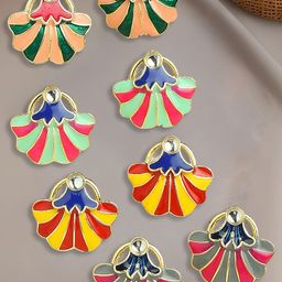 OOMPH Set of 4 Meenakari Studs Earrings-36