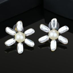Estele Gold-Plated Floral Studs Earrings-image-12