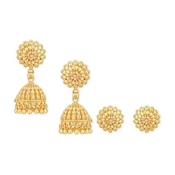 Vighnaharta Gold-Plated Dome Shaped Jhumkas-38
